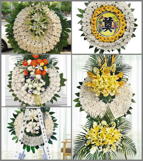 山东济宁梁山县梁山街道冯屺口村花圈速递